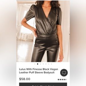 Vegan leather black bodysuit
